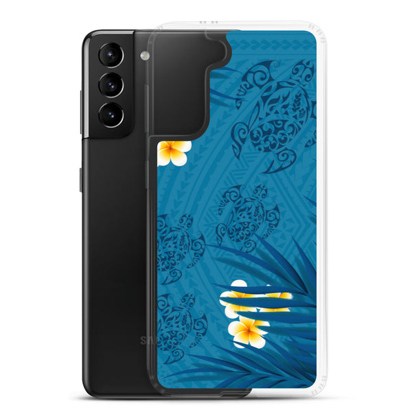 Honu (Hawaiian Sea Turtle) Family and Plumeria Tattoo - Samsung Galaxy Case S10 S20 S21 S22 E FE Plus and Ultra