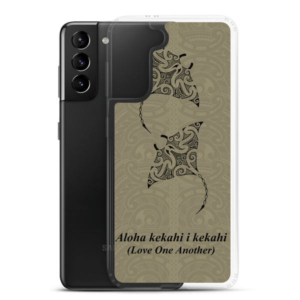 Manta Ray Polynesian Tattoo Aloha Kekahi I Kekahi (Love One Another) - Samsung Galaxy Case S10 S20 S21 S22 E FE Plus and Ultra