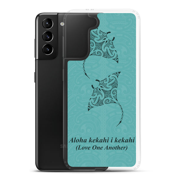 Manta Ray Polynesian Tattoo Aloha Kekahi I Kekahi (Love One Another) - Samsung Galaxy Case S10 S20 S21 S22 E FE Plus and Ultra