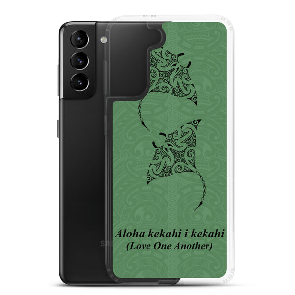 Manta Ray Polynesian Tattoo Aloha Kekahi I Kekahi (Love One Another) - Samsung Galaxy Case S10 S20 S21 S22 E FE Plus and Ultra