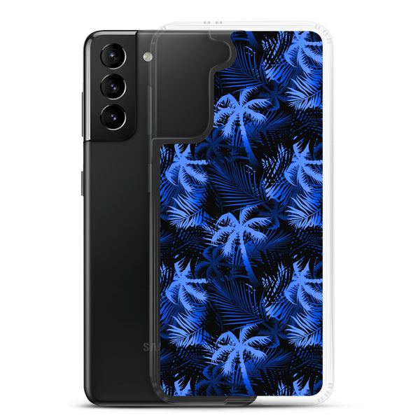 Palm Tree - Blue - Samsung Galaxy Case S10 S20 S21 S22 E FE Plus and Ultra