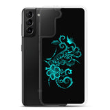 Hibiscus Tattoo - Teal - Samsung Galaxy Case S10 S20 S21 S22 E FE Plus and Ultra