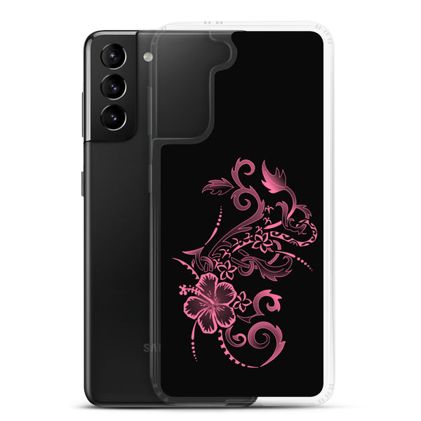 Hibiscus Tattoo - Hot Pink - Samsung Galaxy Case S10 S20 S21 S22 E FE Plus and Ultra