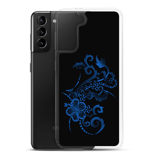 Hibiscus Tattoo - Blue - Samsung Galaxy Case S10 S20 S21 S22 E FE Plus and Ultra