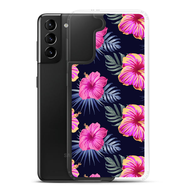 Bright Pink Hibiscus - Samsung Galaxy Case S10 S20 S21 S22 E FE Plus and Ultra