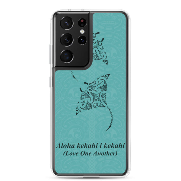 Manta Ray Polynesian Tattoo Aloha Kekahi I Kekahi (Love One Another) - Samsung Galaxy Case S10 S20 S21 S22 E FE Plus and Ultra