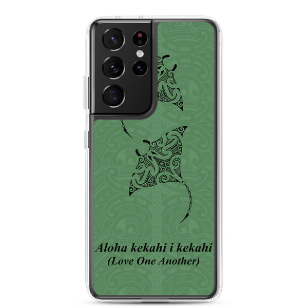 Manta Ray Polynesian Tattoo Aloha Kekahi I Kekahi (Love One Another) - Samsung Galaxy Case S10 S20 S21 S22 E FE Plus and Ultra