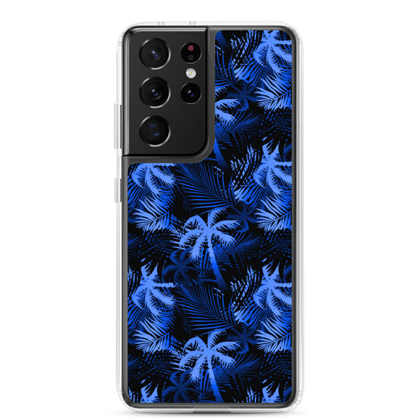 Palm Tree - Blue - Samsung Galaxy Case S10 S20 S21 S22 E FE Plus and Ultra