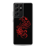 Hibiscus Tattoo - Red - Samsung Galaxy Case S10 S20 S21 S22 E FE Plus and Ultra
