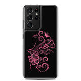 Hibiscus Tattoo - Hot Pink - Samsung Galaxy Case S10 S20 S21 S22 E FE Plus and Ultra