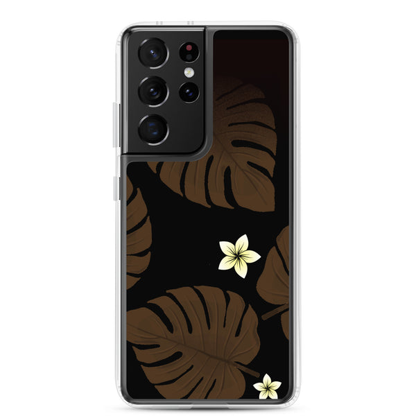 Monstera Leaf and Plumeria Samsung Galaxy Case S10 S20 S21 S22 E FE Plus and Ultra