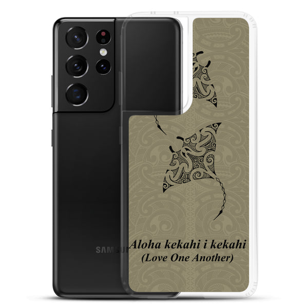 Manta Ray Polynesian Tattoo Aloha Kekahi I Kekahi (Love One Another) - Samsung Galaxy Case S10 S20 S21 S22 E FE Plus and Ultra
