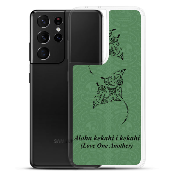 Manta Ray Polynesian Tattoo Aloha Kekahi I Kekahi (Love One Another) - Samsung Galaxy Case S10 S20 S21 S22 E FE Plus and Ultra