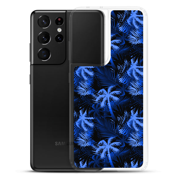 Palm Tree - Blue - Samsung Galaxy Case S10 S20 S21 S22 E FE Plus and Ultra