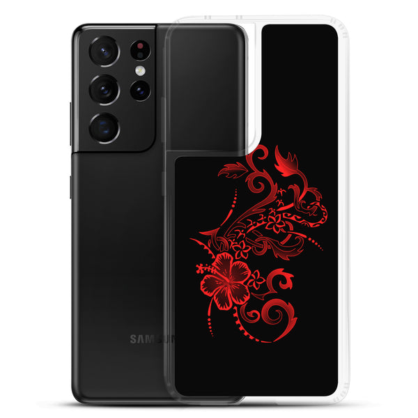 Hibiscus Tattoo - Red - Samsung Galaxy Case S10 S20 S21 S22 E FE Plus and Ultra