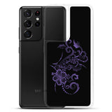 Hibiscus Tattoo  Purple - Samsung Galaxy Case S10 S20 S21 S22 E FE Plus and Ultra