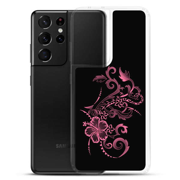 Hibiscus Tattoo - Hot Pink - Samsung Galaxy Case S10 S20 S21 S22 E FE Plus and Ultra