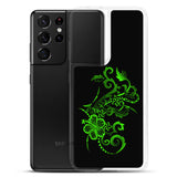 Hibiscus Tattoo  - Lime Green - Samsung Galaxy Case S10 S20 S21 S22 E FE Plus and Ultra