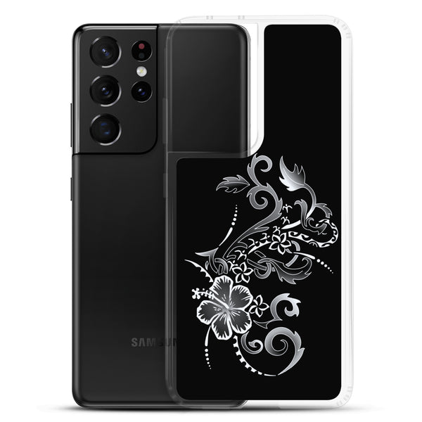 Hibiscus Tattoo - White - Samsung Galaxy Case S10 S20 S21 S22 E FE Plus and Ultra