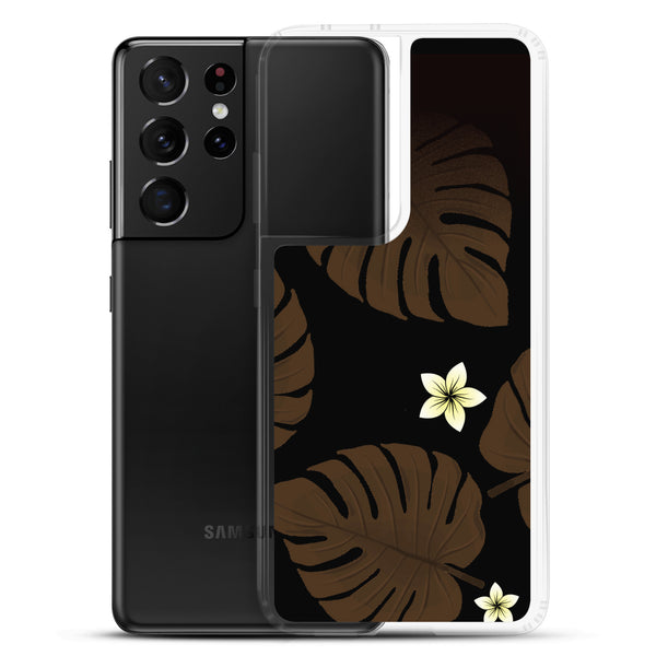 Monstera Leaf and Plumeria Samsung Galaxy Case S10 S20 S21 S22 E FE Plus and Ultra