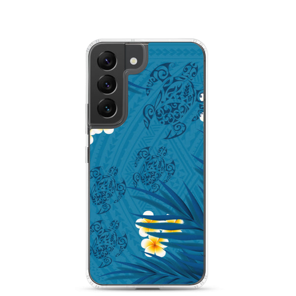 Honu (Hawaiian Sea Turtle) Family and Plumeria Tattoo - Samsung Galaxy Case S10 S20 S21 S22 E FE Plus and Ultra