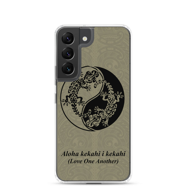 Gecko Yin Yang Polynesian Tattoo Aloha Kekahi I Kekahi (Love One Another) - Samsung Galaxy Case S10 S20 S21 S22 E FE Plus and Ultra