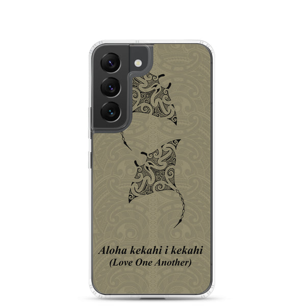 Manta Ray Polynesian Tattoo Aloha Kekahi I Kekahi (Love One Another) - Samsung Galaxy Case S10 S20 S21 S22 E FE Plus and Ultra