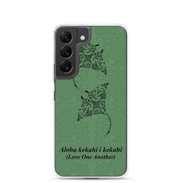 Manta Ray Polynesian Tattoo Aloha Kekahi I Kekahi (Love One Another) - Samsung Galaxy Case S10 S20 S21 S22 E FE Plus and Ultra