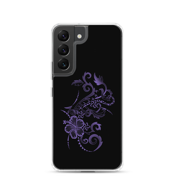 Hibiscus Tattoo  Purple - Samsung Galaxy Case S10 S20 S21 S22 E FE Plus and Ultra