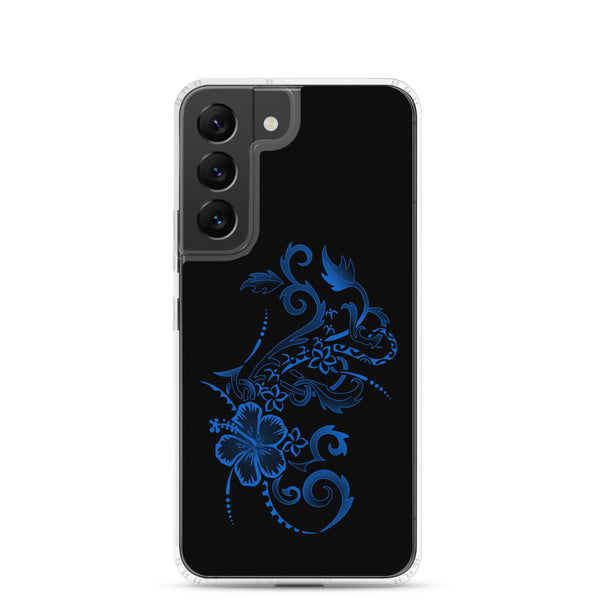 Hibiscus Tattoo - Blue - Samsung Galaxy Case S10 S20 S21 S22 E FE Plus and Ultra