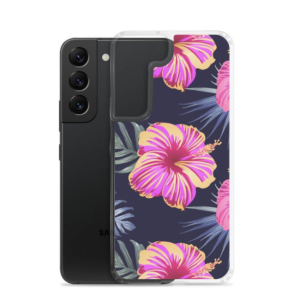 Bright Pink Hibiscus Samsung Case - Samsung Galaxy Case S10 S20 S21 S22 E FE Plus and Ultra