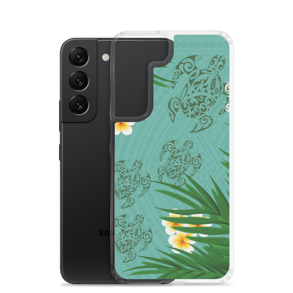 Honu (Hawaiian Sea Turtle) Family and Plumeria Tattoo - Samsung Galaxy Case S10 S20 S21 S22 E FE Plus and Ultra