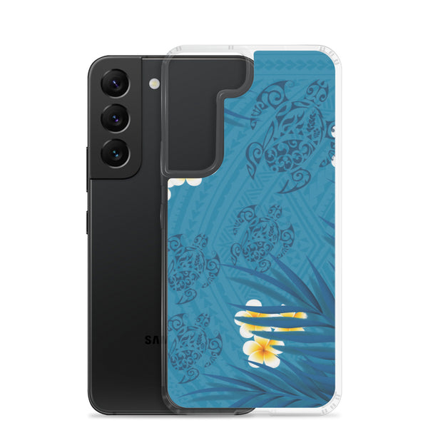 Honu (Hawaiian Sea Turtle) Family and Plumeria Tattoo - Samsung Galaxy Case S10 S20 S21 S22 E FE Plus and Ultra