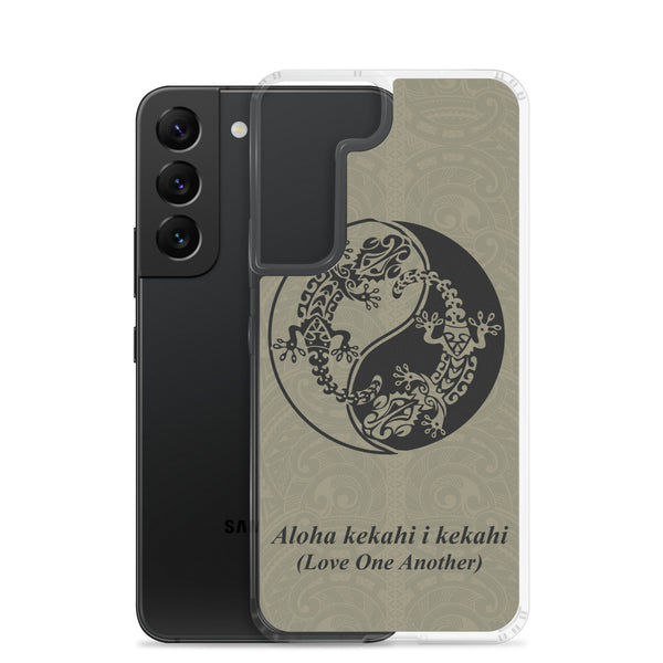 Gecko Yin Yang Polynesian Tattoo Aloha Kekahi I Kekahi (Love One Another) - Samsung Galaxy Case S10 S20 S21 S22 E FE Plus and Ultra