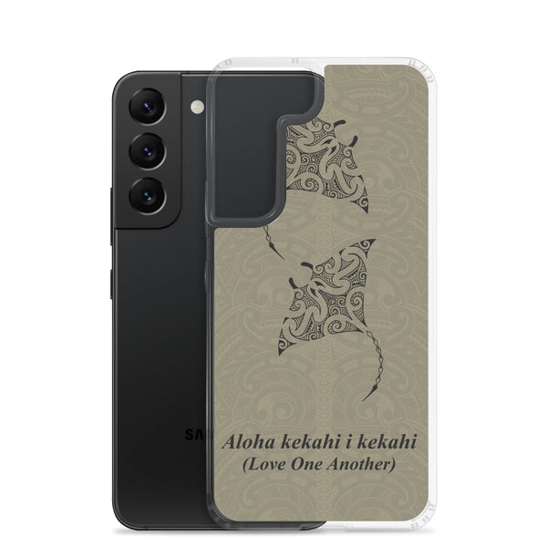 Manta Ray Polynesian Tattoo Aloha Kekahi I Kekahi (Love One Another) - Samsung Galaxy Case S10 S20 S21 S22 E FE Plus and Ultra