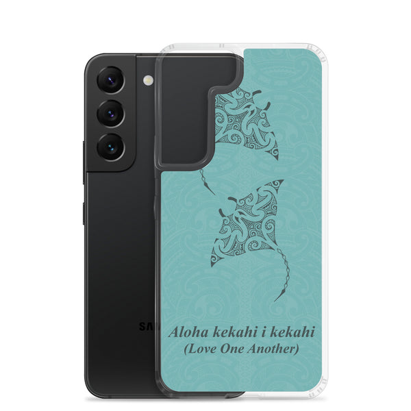 Manta Ray Polynesian Tattoo Aloha Kekahi I Kekahi (Love One Another) - Samsung Galaxy Case S10 S20 S21 S22 E FE Plus and Ultra