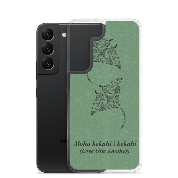 Manta Ray Polynesian Tattoo Aloha Kekahi I Kekahi (Love One Another) - Samsung Galaxy Case S10 S20 S21 S22 E FE Plus and Ultra