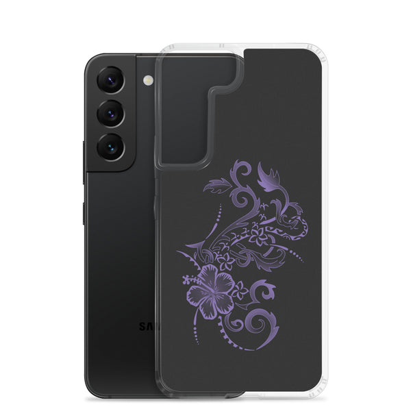Hibiscus Tattoo  Purple - Samsung Galaxy Case S10 S20 S21 S22 E FE Plus and Ultra