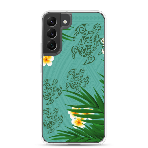 Honu (Hawaiian Sea Turtle) Family and Plumeria Tattoo - Samsung Galaxy Case S10 S20 S21 S22 E FE Plus and Ultra