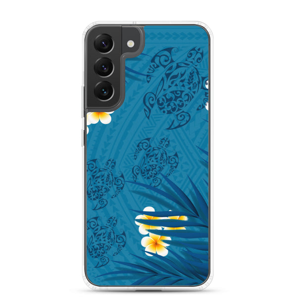 Honu (Hawaiian Sea Turtle) Family and Plumeria Tattoo - Samsung Galaxy Case S10 S20 S21 S22 E FE Plus and Ultra