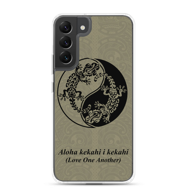 Gecko Yin Yang Polynesian Tattoo Aloha Kekahi I Kekahi (Love One Another) - Samsung Galaxy Case S10 S20 S21 S22 E FE Plus and Ultra