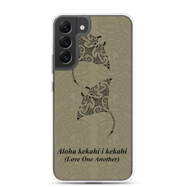 Manta Ray Polynesian Tattoo Aloha Kekahi I Kekahi (Love One Another) - Samsung Galaxy Case S10 S20 S21 S22 E FE Plus and Ultra