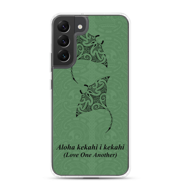 Manta Ray Polynesian Tattoo Aloha Kekahi I Kekahi (Love One Another) - Samsung Galaxy Case S10 S20 S21 S22 E FE Plus and Ultra