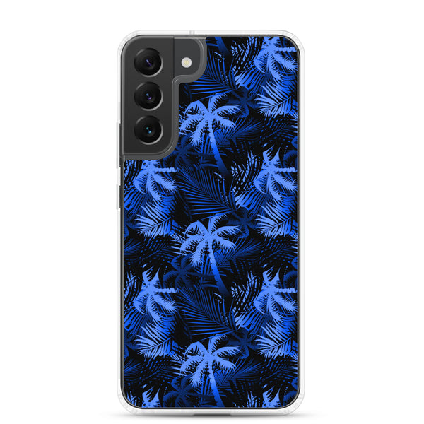 Palm Tree - Blue - Samsung Galaxy Case S10 S20 S21 S22 E FE Plus and Ultra