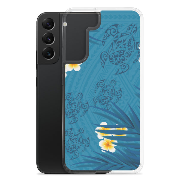 Honu (Hawaiian Sea Turtle) Family and Plumeria Tattoo - Samsung Galaxy Case S10 S20 S21 S22 E FE Plus and Ultra