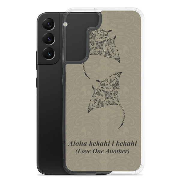 Manta Ray Polynesian Tattoo Aloha Kekahi I Kekahi (Love One Another) - Samsung Galaxy Case S10 S20 S21 S22 E FE Plus and Ultra