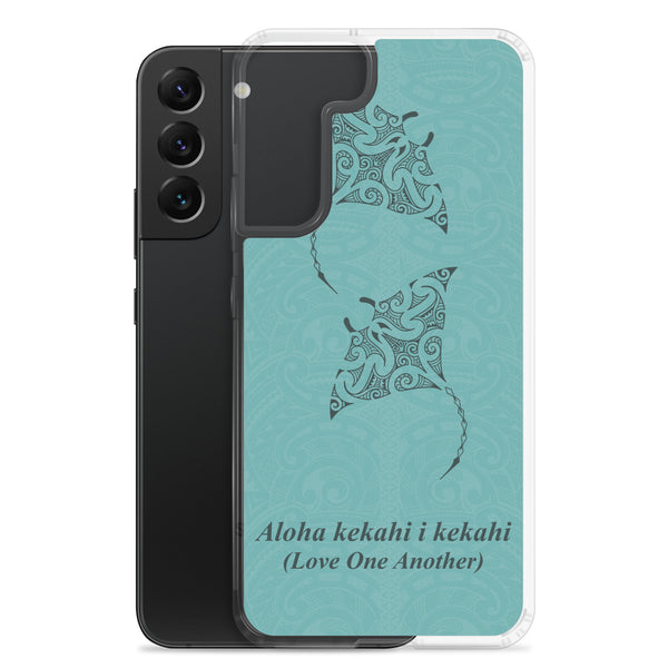 Manta Ray Polynesian Tattoo Aloha Kekahi I Kekahi (Love One Another) - Samsung Galaxy Case S10 S20 S21 S22 E FE Plus and Ultra