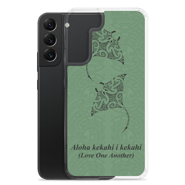 Manta Ray Polynesian Tattoo Aloha Kekahi I Kekahi (Love One Another) - Samsung Galaxy Case S10 S20 S21 S22 E FE Plus and Ultra
