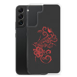 Hibiscus Tattoo - Red - Samsung Galaxy Case S10 S20 S21 S22 E FE Plus and Ultra
