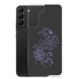 Hibiscus Tattoo  Purple - Samsung Galaxy Case S10 S20 S21 S22 E FE Plus and Ultra